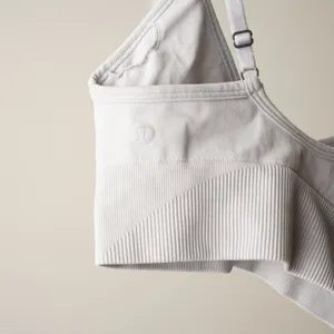 Lululemon Ebb To Street Bra II Sports Athletic Adjustable Spaghetti Straps Gray thumbnail 5