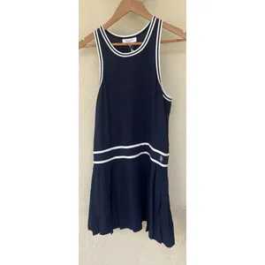 NWT Sporty & Rich Phoebe Dress Women’s Medium Navy White Preppy Tennis Academia thumbnail 2