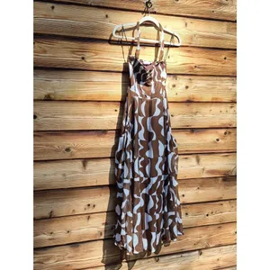 NWT Astr The Label Brown Mariella Halter Maxi Dress Size XS thumbnail 7