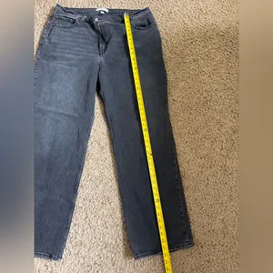 Abercrombie & Fitch Distressed Black Gray 90’s Relaxed Jean High Rise Size 34/18 thumbnail 9