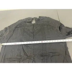 Wilfred Aritzia Black Embroidered Shift Dress L Sheer Lace Yoke Cover Up thumbnail 14