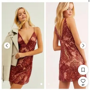 Free People Night Shimmer Mini Dress Magic Amethyst Size 12 thumbnail 6