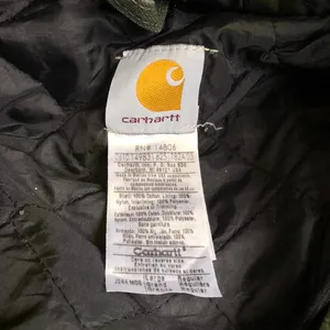 Carhartt Mens J244 MOS Canvas Full Zip Jacket Quilted Lining Insulated Green Sz L thumbnail 2
