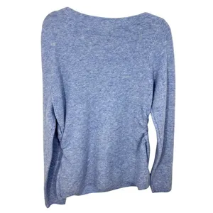 Abercrombie & Fitch Heathered Blue‎ Long Sleeve Sweater Top Size L Ruched Sides thumbnail 6