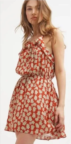 Scotch & Soda Women's Paradise Cove Rust Floral Mini Dress‎ Size 3 (Large) thumbnail 1