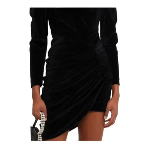 O PT One Pretty Time Black Velvet Lowri Dress SZ L‎ thumbnail 2