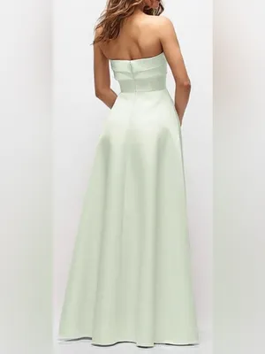NEW Alfred Sung Bow Strapless twist cuff neck gown mint green D888 sz 4 thumbnail 2