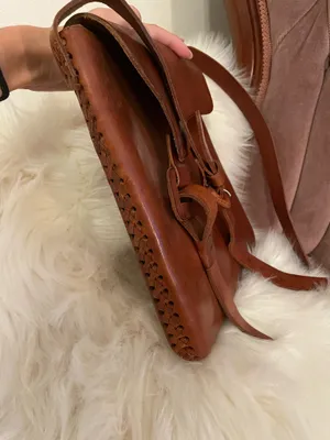 Vintage Leather Crossbody Bag Brown thumbnail 2