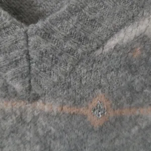 Lane Bryant 18/20 Soft V-'Neck Fair Isle Pullover Sweater in Gray White Peach thumbnail 6