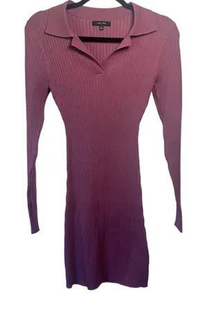 Love Tree Mauve Long Sleeve Sweater Dress with Collar Size S NWOT Bodycon‎ Fall thumbnail 1