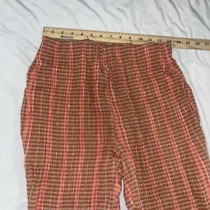 Sz S Small Free People Fine Line Slim Pant in Rust Combo Boho thumbnail 10