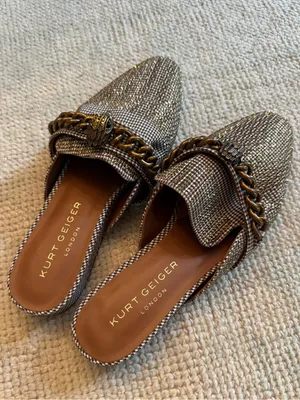 Kurt Geiger Chelsea Mule Metallic Gold Braided-Chain Mules | Size 39 thumbnail 7