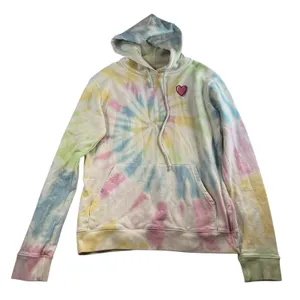 Roller Rabbit S Small Tie Dye Heart Love Hoodie Sweatshirt‎ Embroidered USA Made thumbnail 1