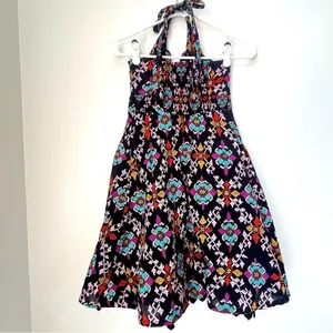 Anthropologie Edme & Esyllte Black Floral Halter Dress Size 4 thumbnail 14