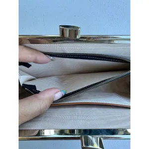 Vintage Japanese Metallic Brocade Tapestry Kiss Lock Clutch Frame Waso Bag Purse thumbnail 4