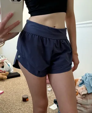 Navy Blue Active Shorts With Built In Bottoms Size M thumbnail 1