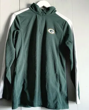 Green Bay Packers NFL Team Apparel Quarter Zip Fleece Pullover L thumbnail 1