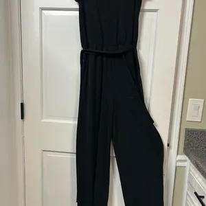 Express Classic Black Jumpsuit with Lace Sleeves thumbnail 3
