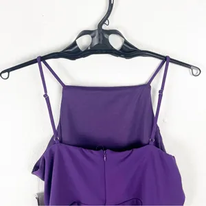 LULUS Great Things Purple Ruffled Trim High Neckline Bodycon Dress XL Party Boho thumbnail 8