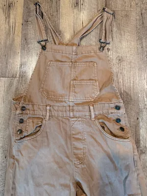 Free People Women's Ziggy Brown Overalls with Bib Pocket thumbnail 3