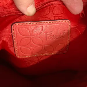 Fossil‎ coral leather shoulder bag Y2K vintage casual women’s medium size thumbnail 6