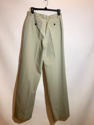 ZARA Mint Green Straight Fit Tailored Trousers Pants Front Pockets Size S thumbnail 2