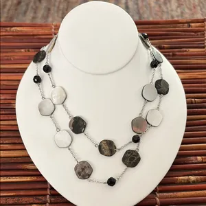 Lia Sophia Silver and Black Necklace thumbnail 2