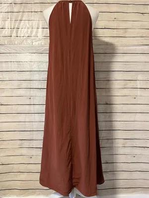 Eileen Fisher Halter Maxi Dress in Rust Brown thumbnail 4