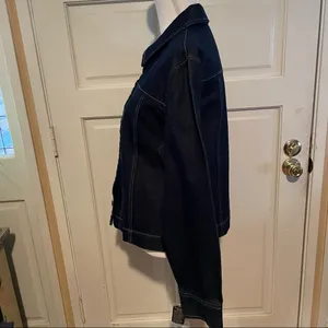 New York & Company Jean Jacket Blue Size XL thumbnail 4