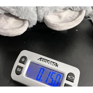 Fitory Slippers Womens Size 7 Gray Cross Band Plush Slip On Slides Cozy‎ Casual thumbnail 11