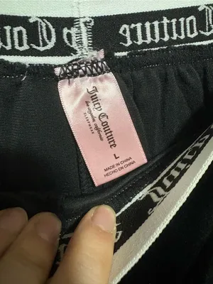 JUICY COUTURE Black Velour Joggers with Logo Waistband and Rhinestone Back thumbnail 6