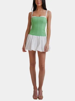Show me your Mumu mini dress contract tiffany skort hemline contrast corset thumbnail 5