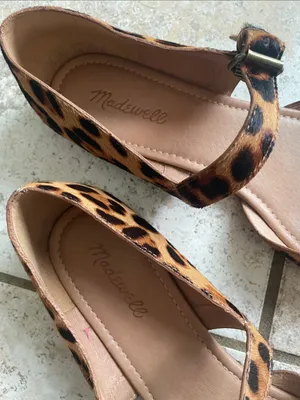 Madewell The Alina Mary-Jane Flat in Leopard Calf Hair thumbnail 5