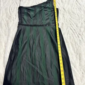 Jay Godfrey Emerald Black One-Shoulder Cocktail Mini Dress Size 8 thumbnail 7