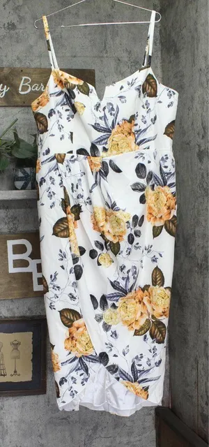 City Chic Womens Trendy Plus Size Sunset Dress 6998409 Sunset floral White 20W thumbnail 1