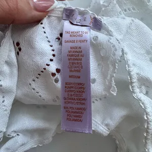 Savage Fenty Lace Bralette White Medium Scalloped Edge Festival Coquette Dainty thumbnail 3