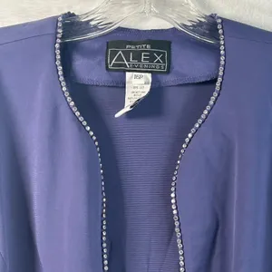 Alex Evenings Petite Iris Purple Rhinestone Trim Bolero Jacket 16P NEW thumbnail 7