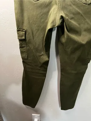 Spanx Stretch Twill Shaping Sage Green Utility Cargo Ankle Pants thumbnail 8