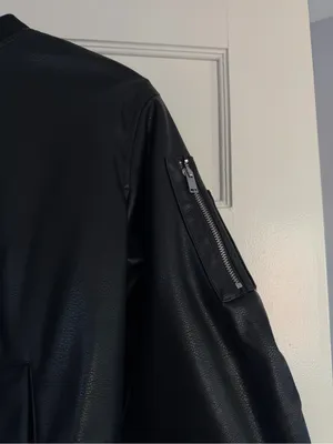 H&M Divided Faux Leather Bomber Jacket thumbnail 4
