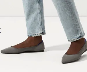 Rothys The Point Cloud Grey Birdseye Flat Shoes Womens Size 7 thumbnail 1