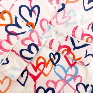 BedHead Pajamas Hearts Organic Cotton Two (2) Piece Pajama PJ Set Pink thumbnail 9