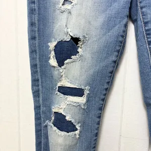 American Eagle‎ Outfitters Ripped Blue Skinny Jeans size 8 Regular thumbnail 3