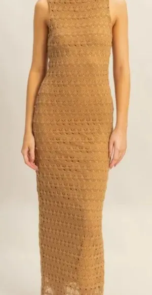 ✨NWT‎ HYFVE Sleeveless Crochet Open Back Maxi Dress thumbnail 1
