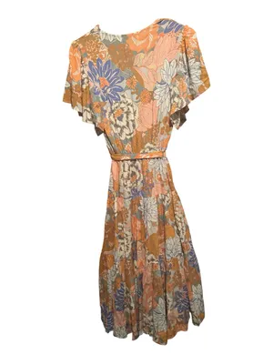 Petal & Pup Boho Floral Tiered Maxi Dress XS EUC thumbnail 7