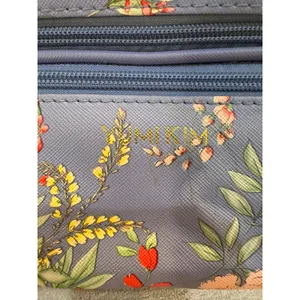 Yumi Kim Floral Makeup Bag Blue Double Tiered Travel Cosmetic Vanity Case thumbnail 2
