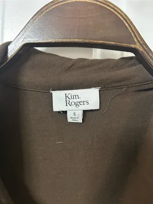 Kim Rogers Brown Button-Front Tunic Top thumbnail 2