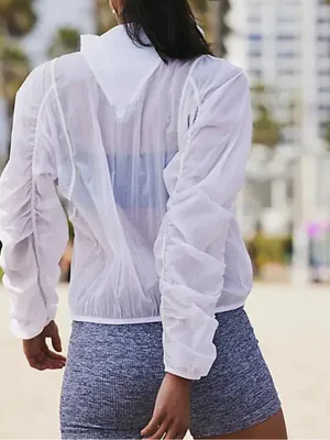 NWT Free People Great Escape Run Windbreaker in White thumbnail 3