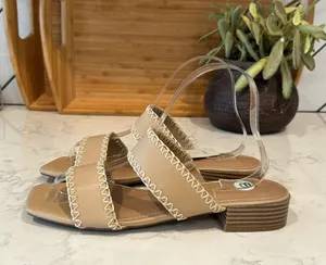 JOIE CHIARA SANDALS SLIP ON nude slight heel bohemian festival neutral size 8 thumbnail 4