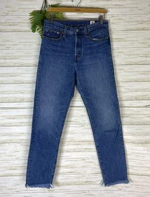Levi’s Mediumwash Raw Hem White Oak Cone Denim thumbnail 1