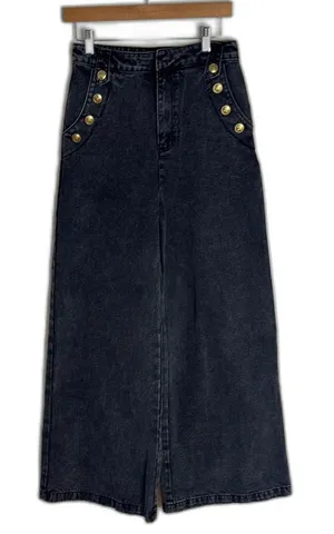 Free market flying tomatoes extreme wide leg dark sailor jeans size 27‎ thumbnail 1